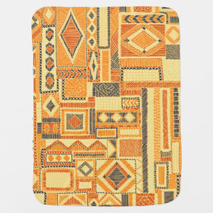 Embroidered Bohemian Patchwork Seamless Pattern Baby Blanket