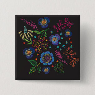 embroidered brooch button
