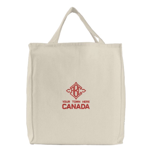 Embroidered CANADA Monogram Tote Bag SOuvenir (Front)