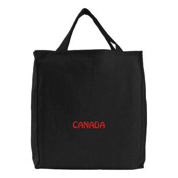 Embroidered Canada Tote Bag by artist_kim_hunter at Zazzle
