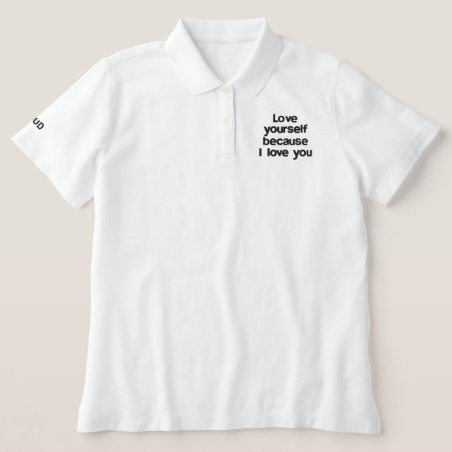 Embroidered Cap "Love" Polo Shirt (Design Front)