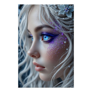 Embroidered Celestial Portrait Poster