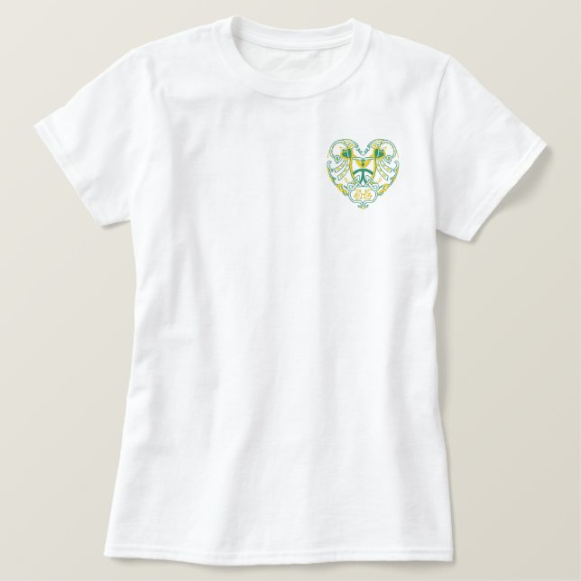 Embroidered Celtic Heart Tees (Design Front)
