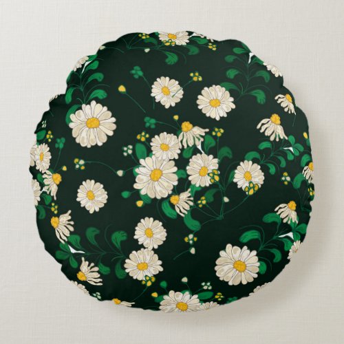 Embroidered childrens drawing imitation round pillow