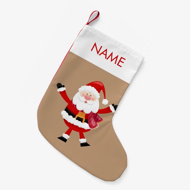 Embroidered Christmas Stocking With custom Name (Front (Hanging))