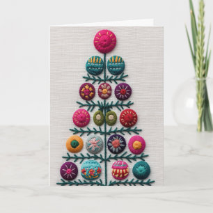 Embroidered Christmas tree  Card