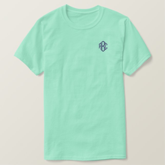 Embroidered Clean Mint Mens Shirt Monogram  (Design Front)