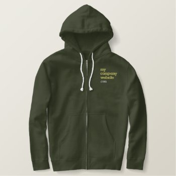 Embroidered Company Name Website Employee Jacket Embroidered Hoodie by FidesDesign at Zazzle