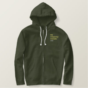 Embroidered company name website employee jacket hoodie