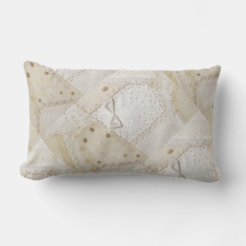 Embroidered Crazy Quilt Design  Lumbar Pillow