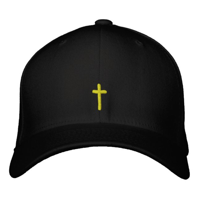 Embroidered Cross Embroidered Baseball Cap (Front)