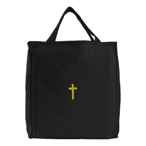 Embroidered Cross Embroidered Tote Bag