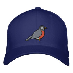 Embroidered Robin Embroidered Flexfit Wool Cap