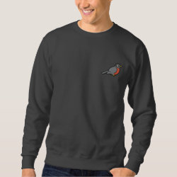 Embroidered Robin Embroidered Basic Sweatshirt