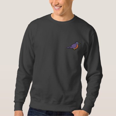 Embroidered cute American Robin Embroidered Sweatshirt