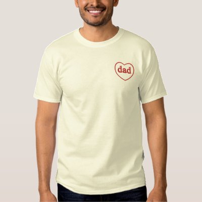 Embroidered Dad Heart Embroidered T-Shirt