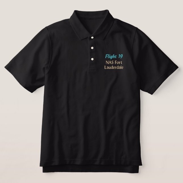 EMBROIDERED Flight 19 Polo Shirt (Design Front)
