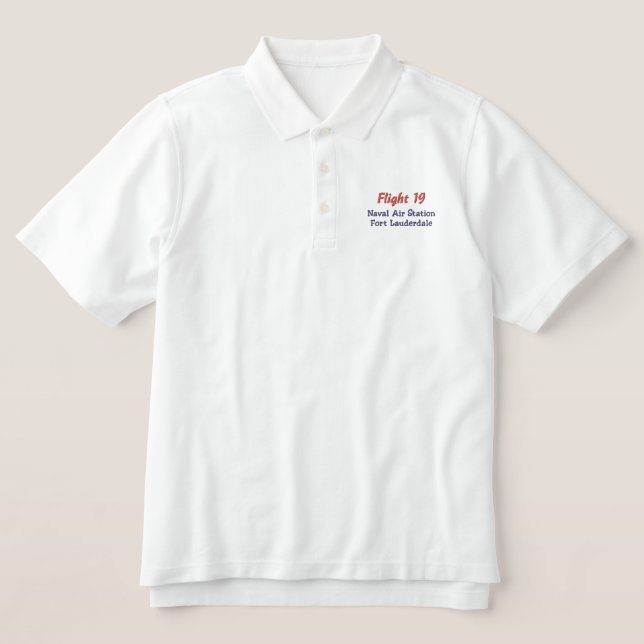 EMBROIDERED Flight 19 Polo Shirt (Design Front)