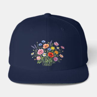 Embroidered Floral Baseball Cap Style Wildflowers