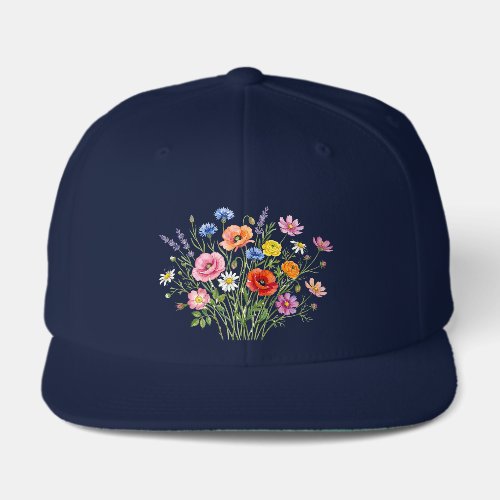 Embroidered Floral Baseball Cap Style Wildflowers