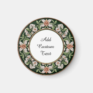 Embroidered Floral Circular Frame Magnet