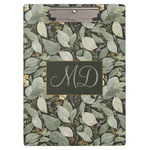 Embroidered Flower Pattern Cottagecore Garden Clipboard