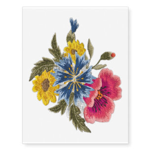 Embroidered Flower Temporary Tattoos