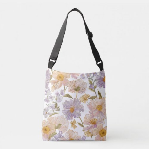 Embroidered Flowers Crossbody Bag