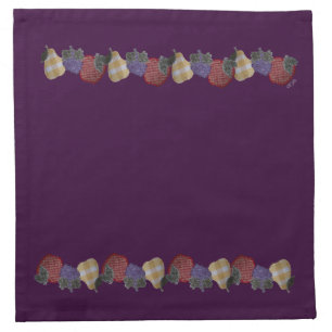 Embroidered Fruits (purple) Napkin