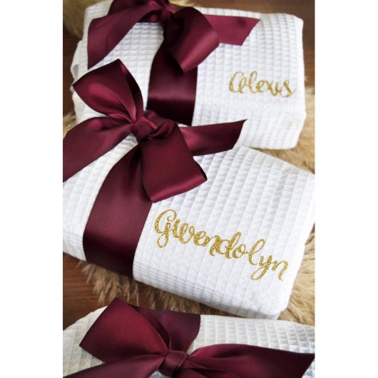 Embroidered Glitter Name Makeup Cosmetic Bag. (Front)