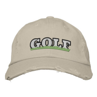 Embroidered GOLF Distressed Baseball Cap