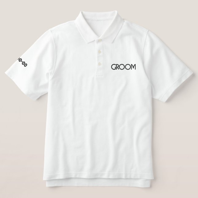 Embroidered Groom Golf Shirt (Design Front)