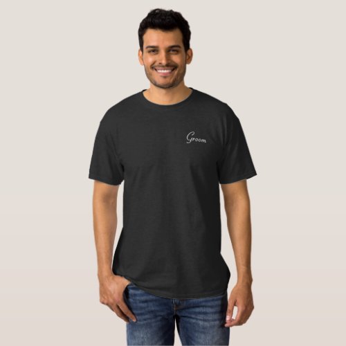 Embroidered Groom T_Shirt