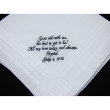 Embroidered Groom's Wedding Handkerchief by EllaWinston at Zazzle