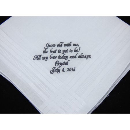 Embroidered Groom's Wedding Handkerchief
