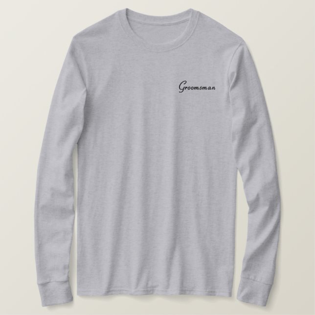 Embroidered Groomsman T-Shirt (Design Front)