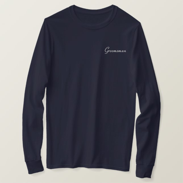 Embroidered Groomsman T-Shirt (Design Front)