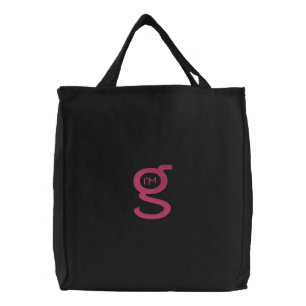 Embroidered HandBag w Pink Logo