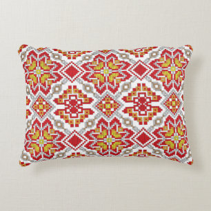 Embroidered handmade cross-stitch ethnic Ukraine p Accent Pillow
