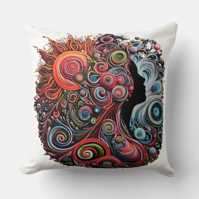 Embroidered Harmony Throw Pillow (Front)