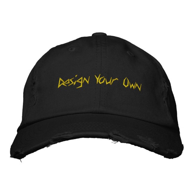Embroidered Hat Black Color Sports Baseball Cap (Front)