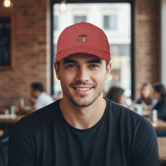 Embroidered hat,ciao bella,minimalist,italian gift baseball cap (Creator Uploaded)