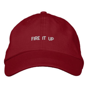 Embroidered Hat Maroon - Simple text "Fire it Up"