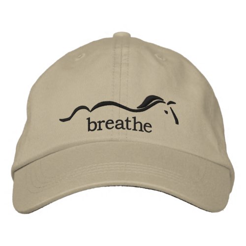 Embroidered Hat with horse and the word breathe
