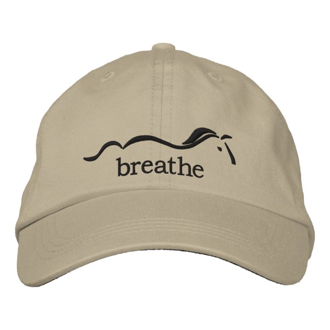 Embroidered Hat with horse and the word breathe (Front)