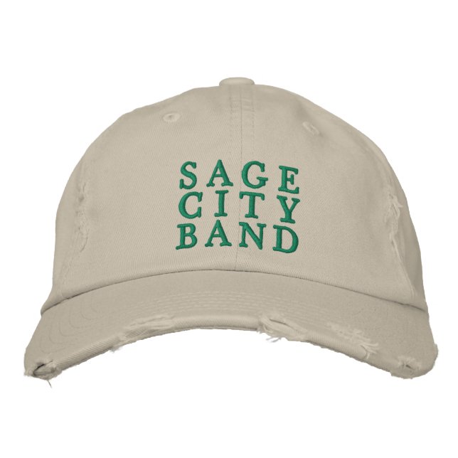 Embroidered Hat with Sage City Band design (Front)