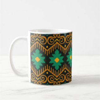 Embroidered Ikat Fabric Ethnic Design Coffee Mug