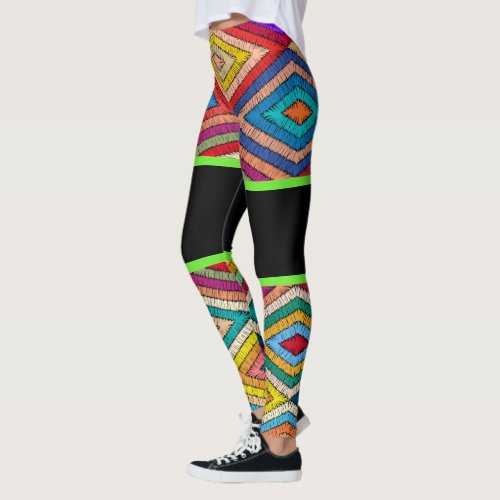 Embroidered Image  Fashion Pop Leggings