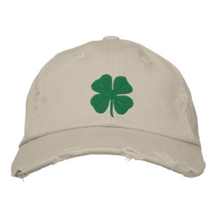 Embroidered Irish Four Leaf Clover Baseball Cap