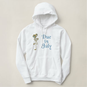 Embroidered July Maternity Hoodie